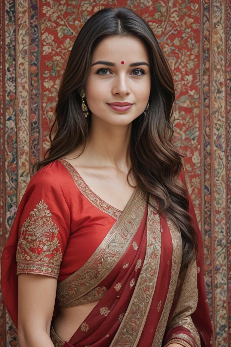 Photify AI prompt preview for Radiant Red Sari pack - 240 - 2025-06-11T02:58:06.574Z