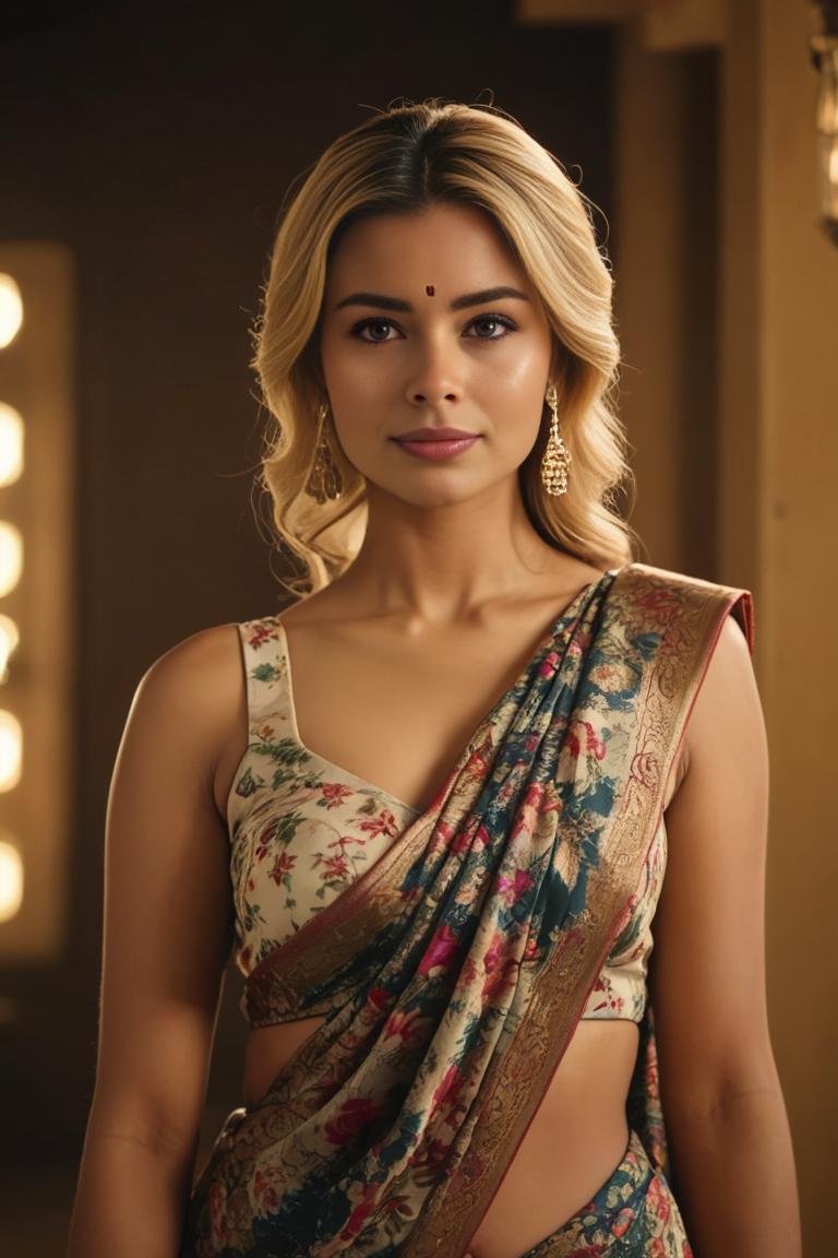 Photify AI prompt preview for Floral Printed Saree pack - 240 - 2025-05-31T00:17:16.667Z
