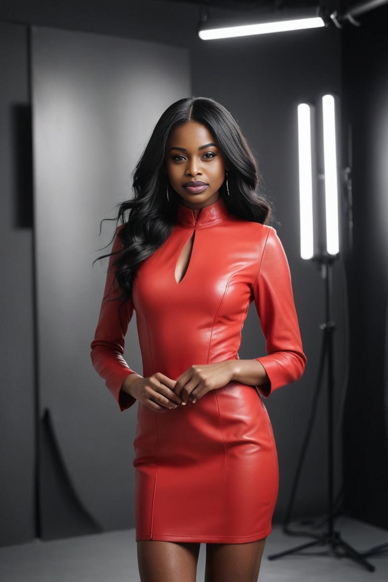 Photify AI prompt preview for Red Leather Glam pack - 240 - 2025-04-30T23:56:10.452Z