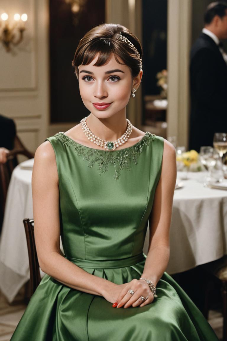 Photify AI prompt preview for Audrey Hepburn 📽️ pack - 240 - 2025-04-26T17:45:26.916Z