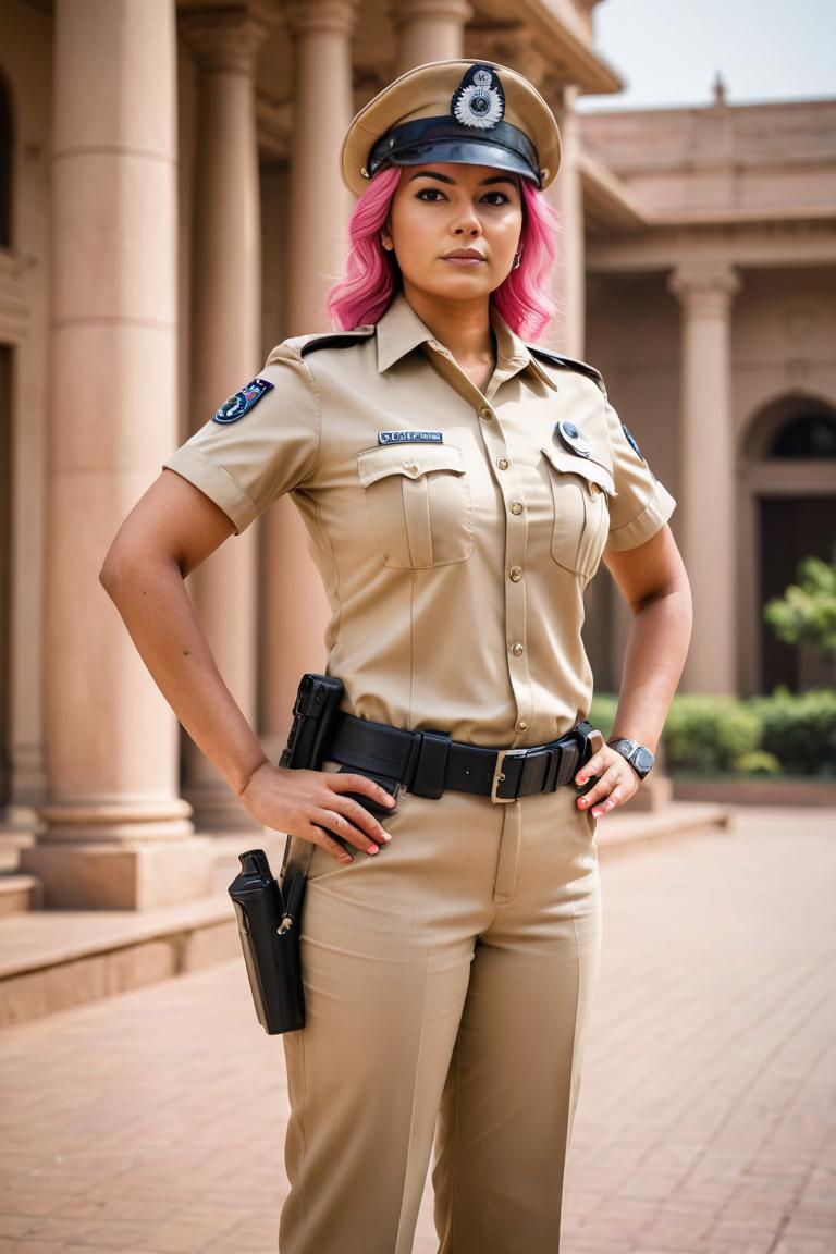 Photify AI prompt preview for Indian Police Woman pack - 240 - 2025-05-09T06:13:22.833Z