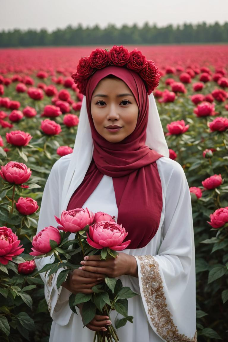 Photify AI prompt preview for Hijab And Flowers pack - 240 - 2025-05-31T00:03:02.689Z