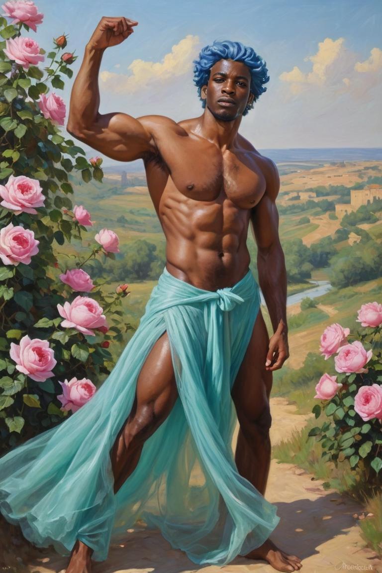 Photify AI prompt preview for Man Before Flowers pack - 240 - 2025-05-30T23:37:44.439Z