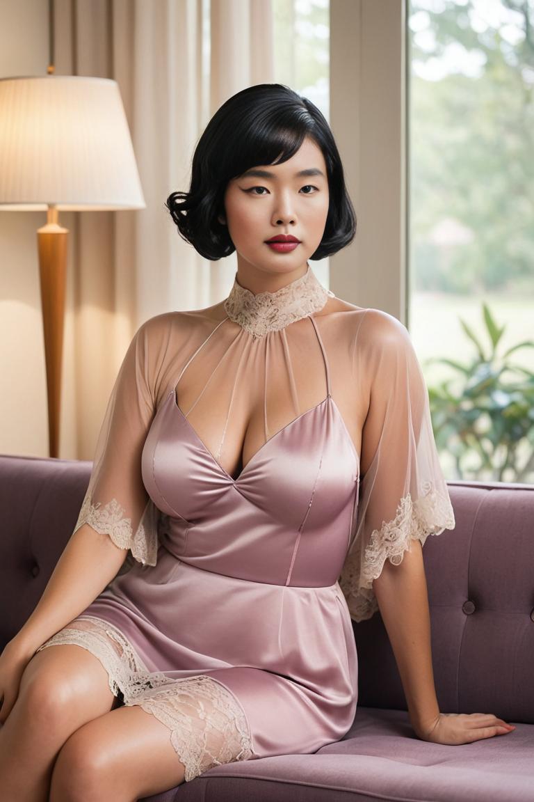 Photify AI prompt preview for Lingerie Poncho Retro Glamour pack - 240 - 2025-05-31T00:32:38.451Z