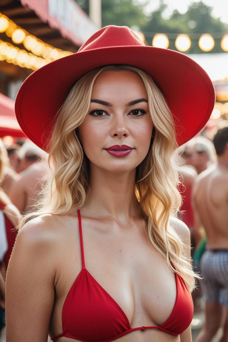 Photify AI prompt preview for Glamour Red Bikini Shots pack - 240 - 2025-04-27T15:59:37.752Z