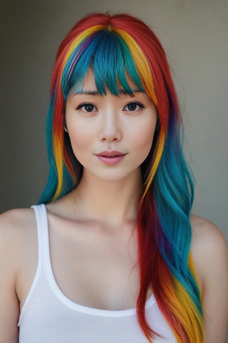 Photify AI prompt preview for Rainbow Haired Beauty pack - 240 - 2025-05-31T00:19:18.181Z