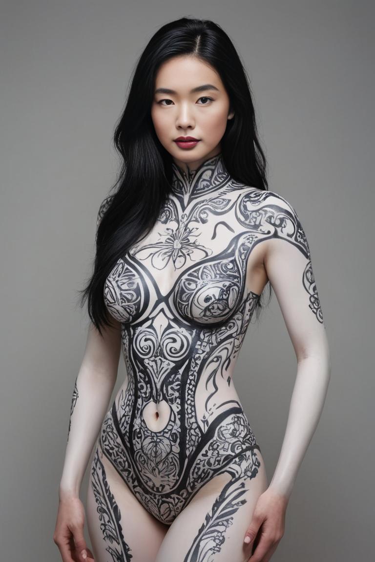 Photify AI prompt preview for White Body Painting pack - 240 - 2025-04-26T20:06:58.530Z
