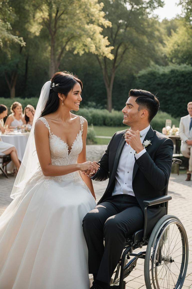 Photify AI prompt preview for Wheelchair Wedding pack - 240 - 2025-08-24T07:22:54.086Z