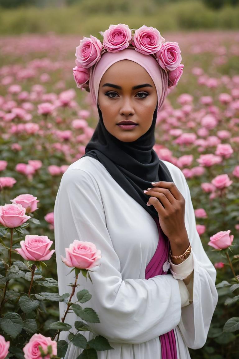 Photify AI prompt preview for Hijab And Flowers pack - 240 - 2025-05-31T00:03:02.689Z
