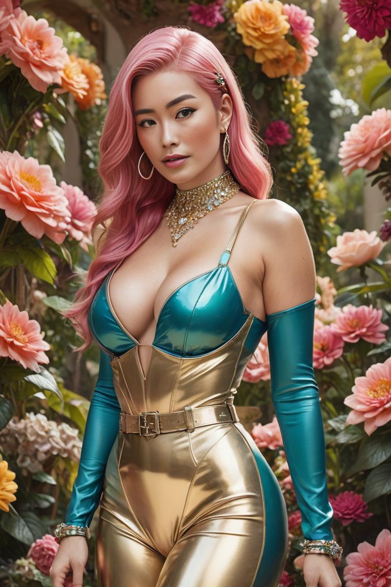 Photify AI prompt preview for Blue Supermodel Garden pack - 240 - 2025-05-31T00:04:03.785Z