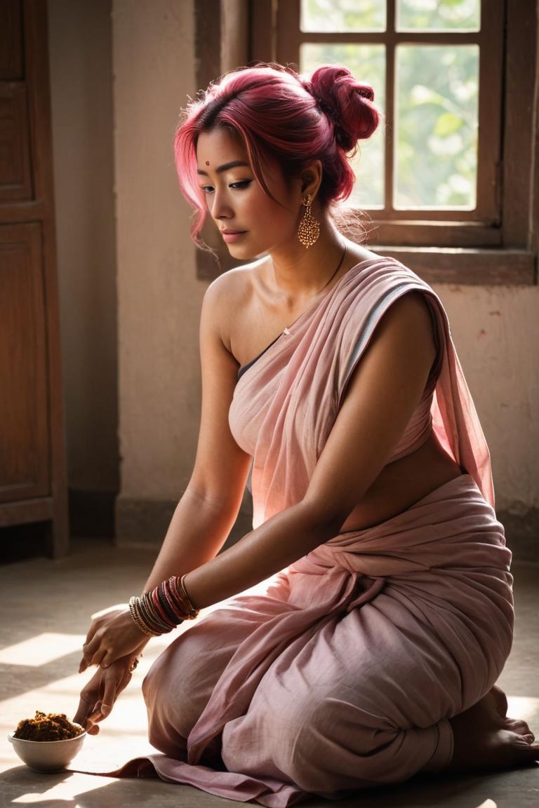 Photify AI prompt preview for House Chores In Saree pack - 240 - 2025-04-30T16:57:42.882Z