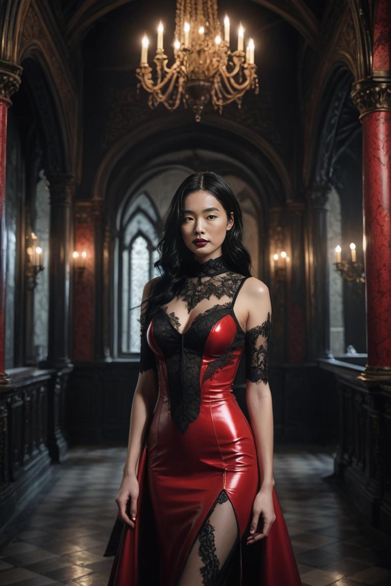 Photify AI prompt preview for Red Latex Black Lace Fantasy pack - 240 - 2025-05-09T07:36:20.993Z
