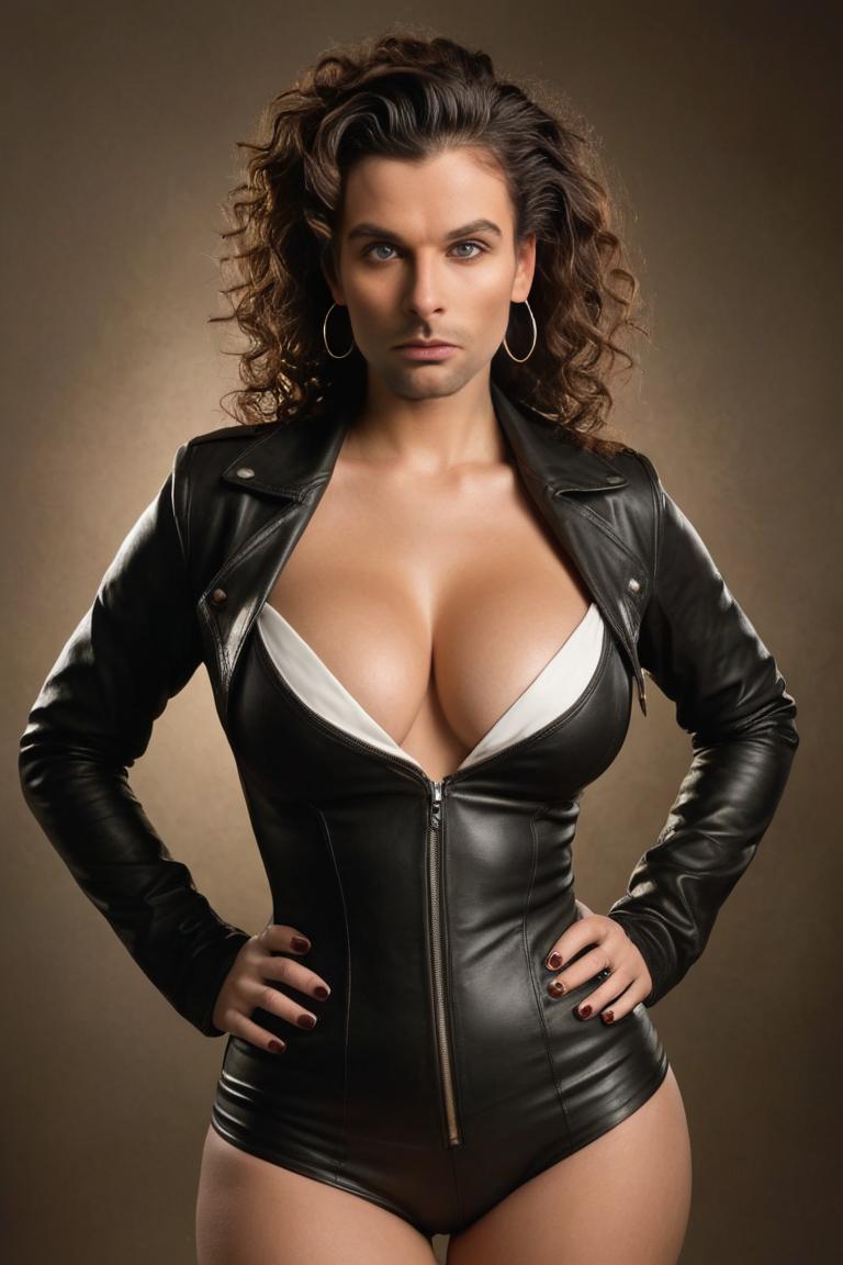 Photify AI prompt preview for Leather Jacket pack - 240 - 2025-04-21T10:46:18.803Z