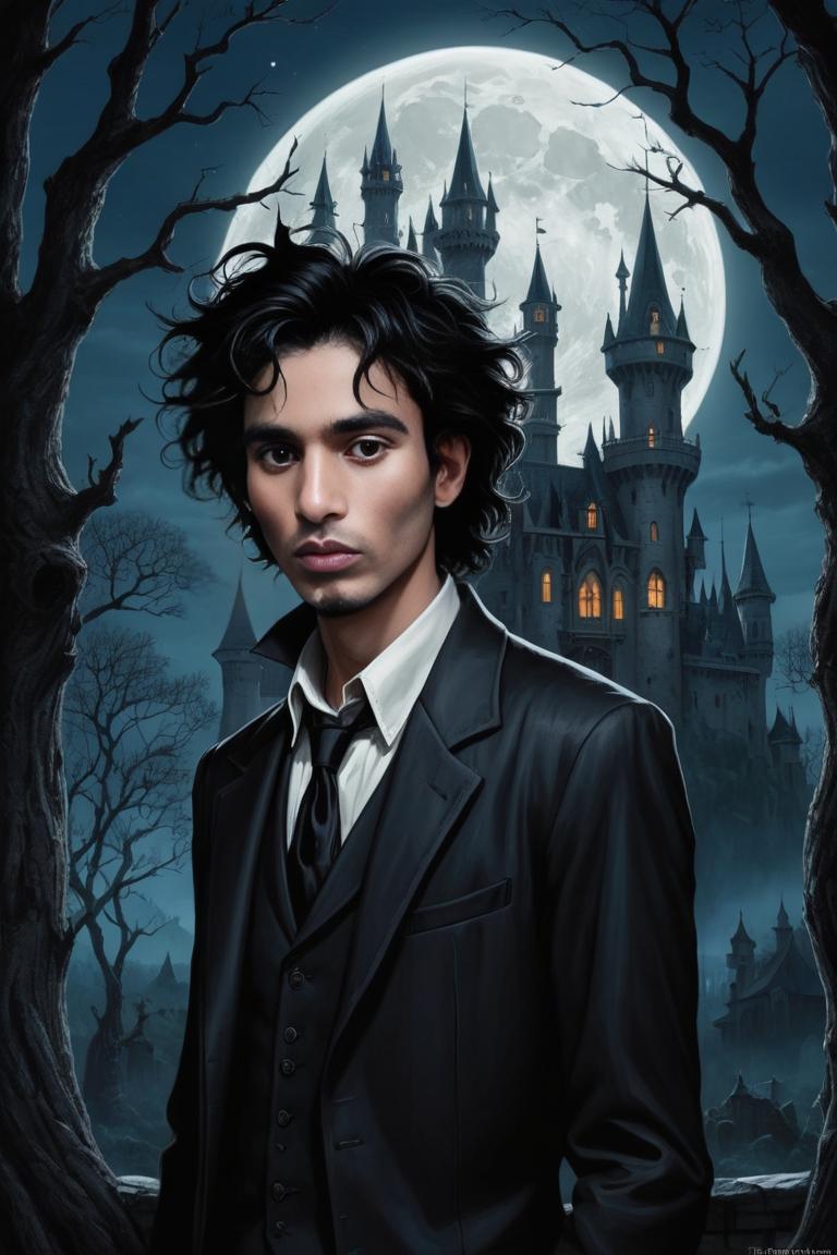 Photify AI prompt preview for Gothic Night Tim Burton Style pack - 240 - 2025-04-27T05:59:05.508Z