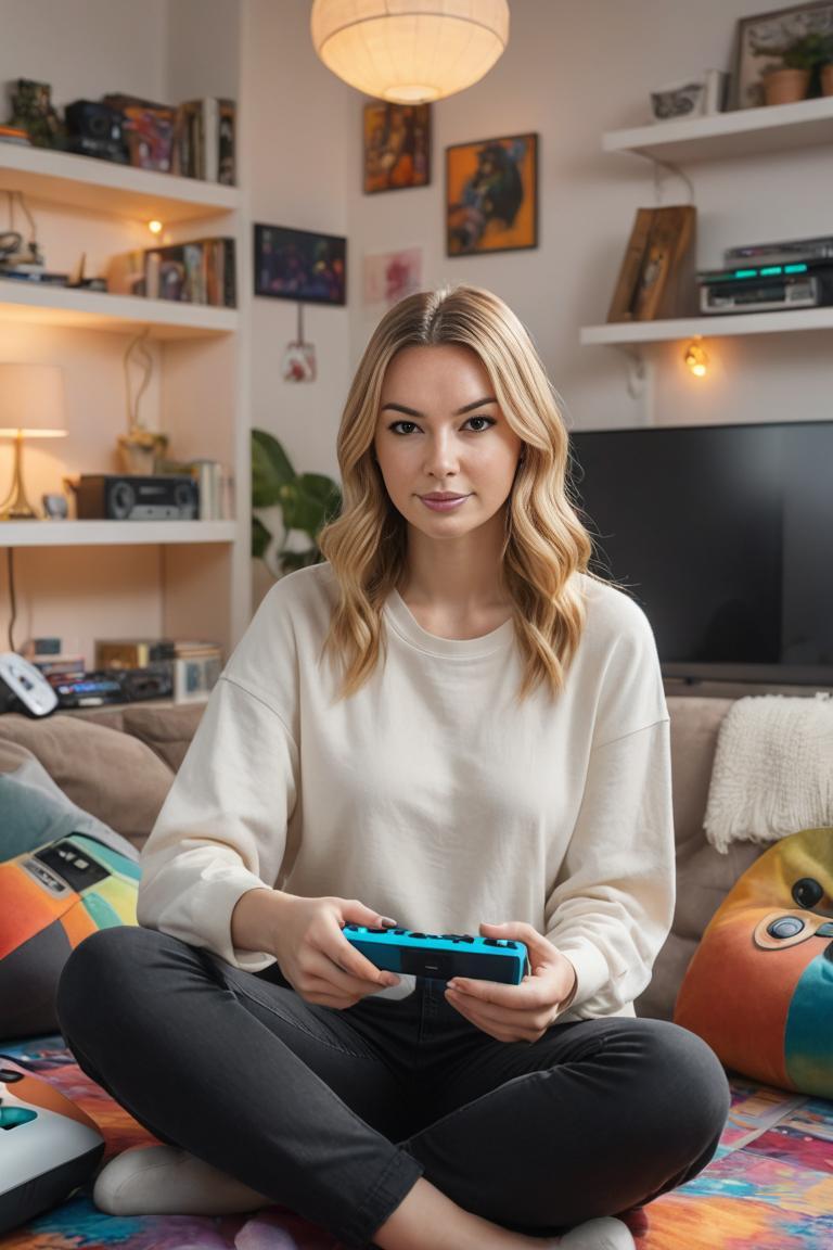 Photify AI prompt preview for Gamer Girl Life pack - 240 - 2025-04-21T14:02:29.239Z