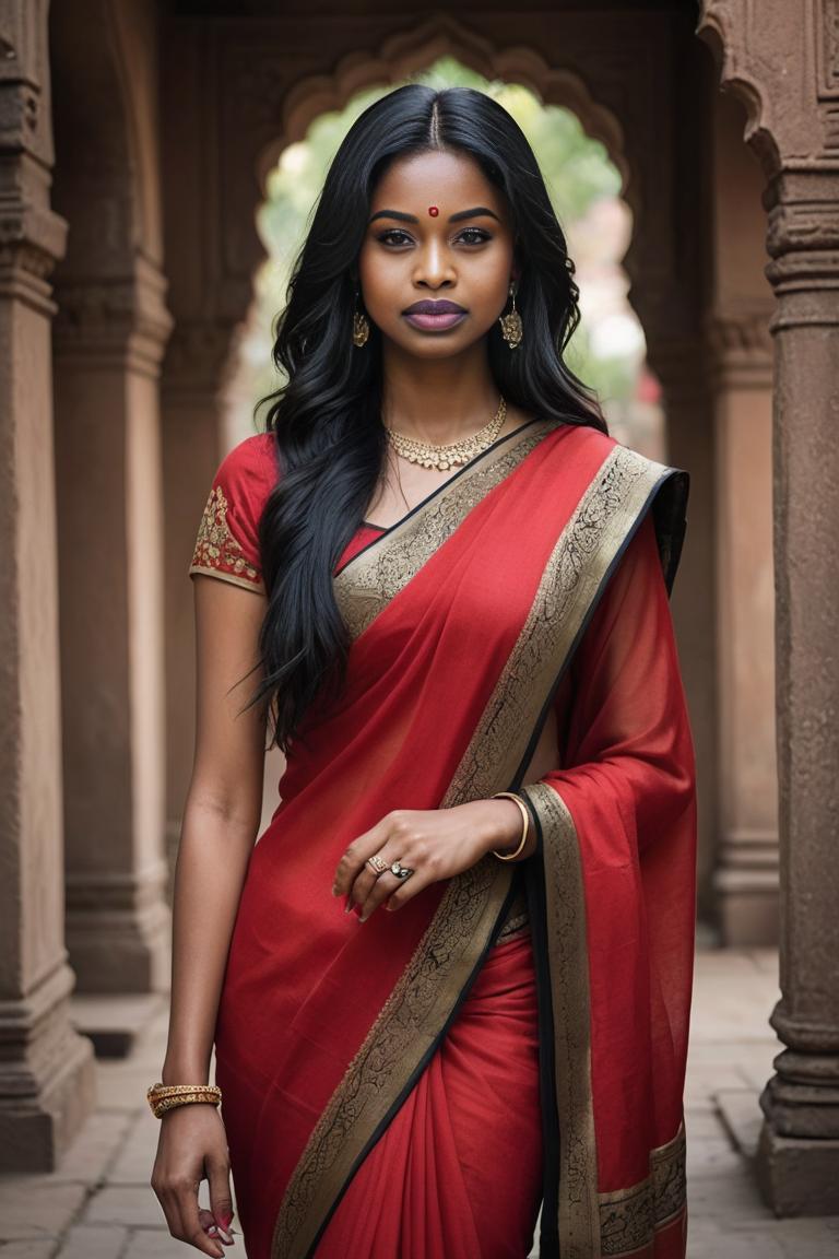 Photify AI prompt preview for Radiant Red Sari pack - 240 - 2025-06-11T02:58:06.574Z