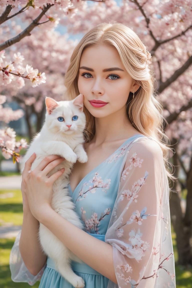 Photify AI prompt preview for Cute Girl With Cat pack - 240 - 2025-05-31T00:26:26.221Z