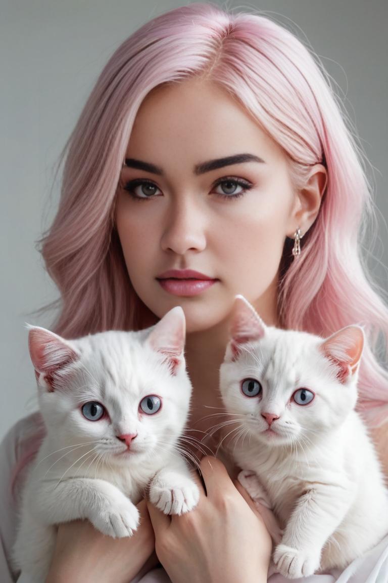 Photify AI prompt preview for Cute Girl With Cat pack - 240 - 2025-05-31T00:26:26.221Z