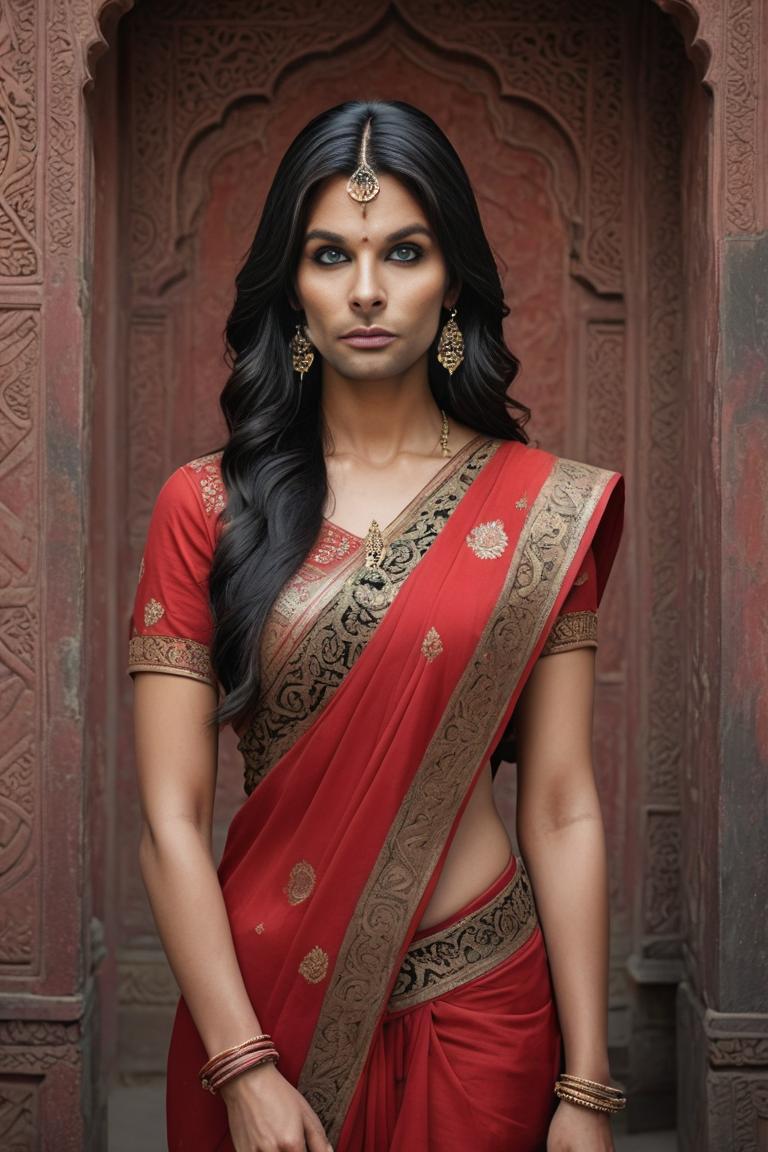 Photify AI prompt preview for Radiant Red Sari pack - 240 - 2025-06-11T02:58:06.574Z