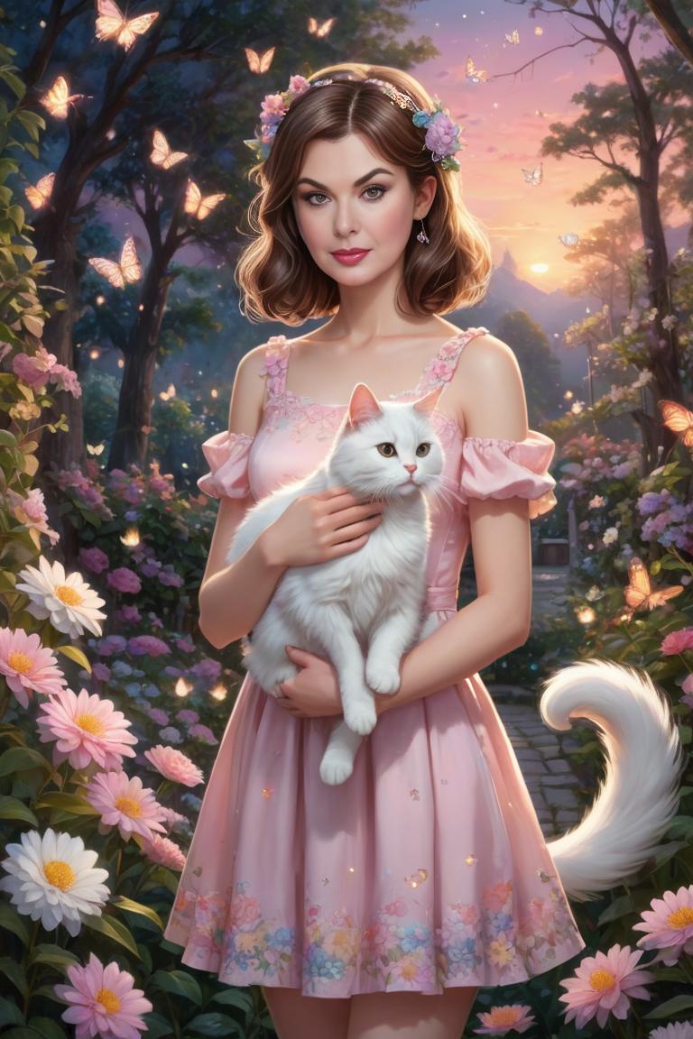 Photify AI prompt preview for Cute Girl With Cat pack - 240 - 2025-05-31T00:26:26.221Z