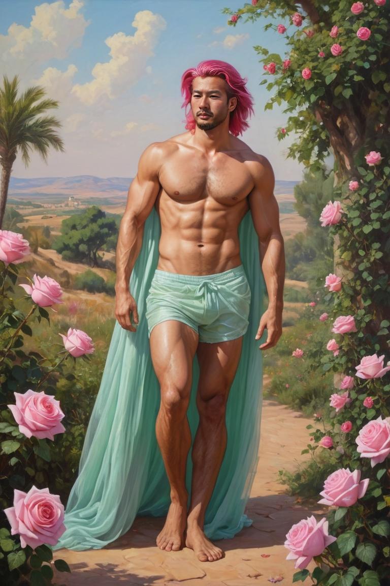 Photify AI prompt preview for Man Before Flowers pack - 240 - 2025-05-30T23:37:44.439Z