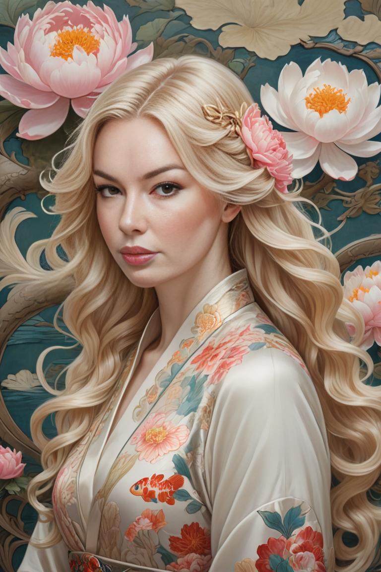 Photify AI prompt preview for Peony Koi Elegance pack - 240 - 2025-04-24T00:27:23.902Z