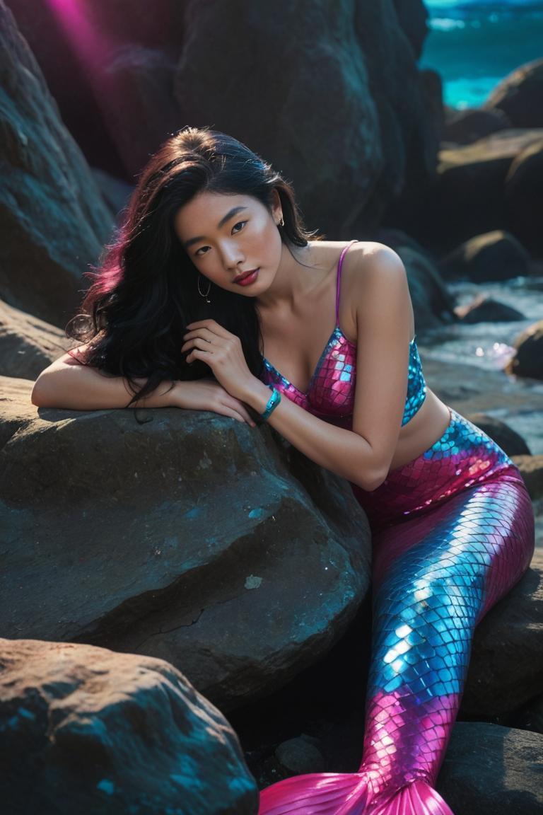 Photify AI prompt preview for Mermaids Neon Nights pack - 240 - 2025-05-31T00:25:23.400Z