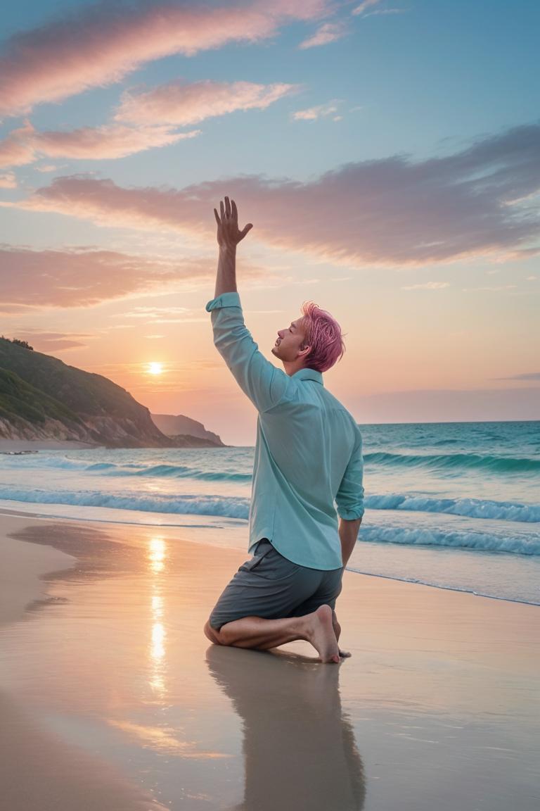 Photify AI prompt preview for Beach Sunset Worship pack - 240 - 2025-05-31T00:31:33.377Z