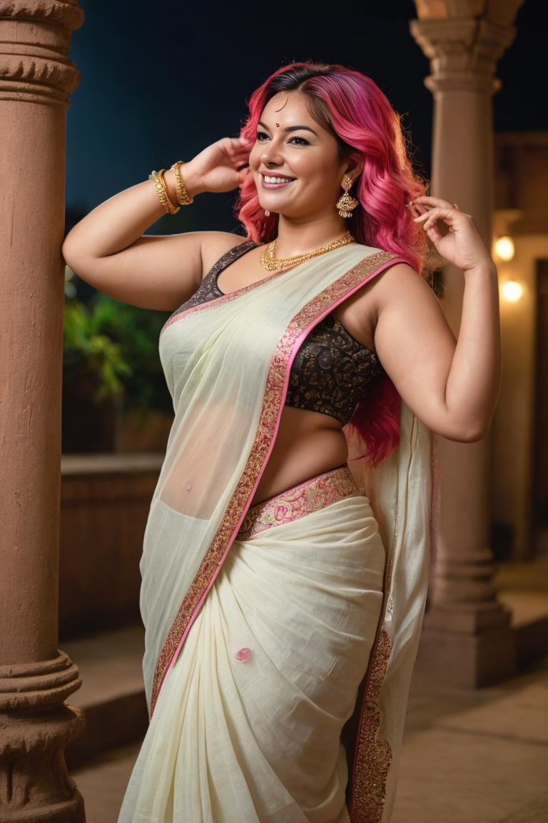 Photify AI prompt preview for Bbw Muse In Saree pack - 240 - 2025-05-31T00:17:16.571Z