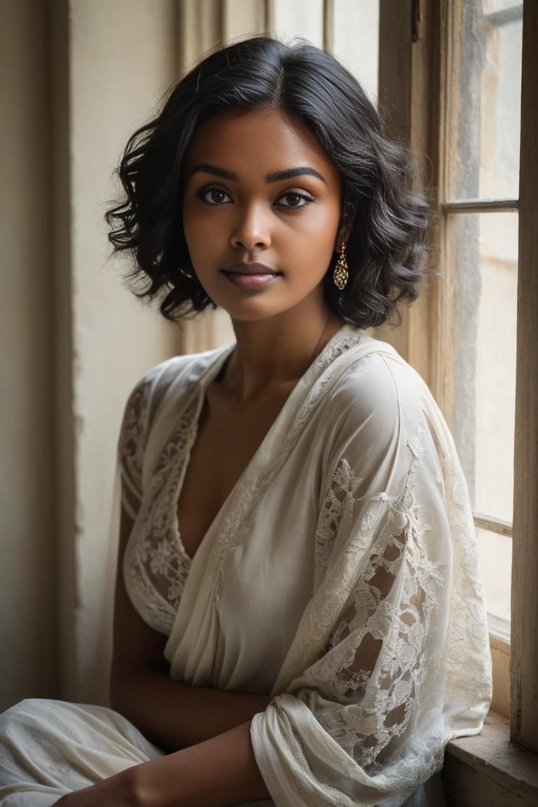 Photify AI prompt preview for White Saree Elegance pack - 240 - 2025-05-24T12:51:48.106Z