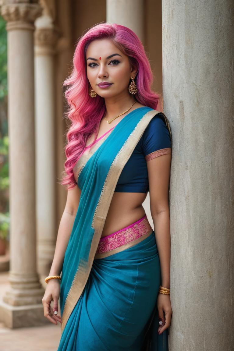 Photify AI prompt preview for Seducing Saree pack - 240 - 2025-05-15T07:04:07.044Z