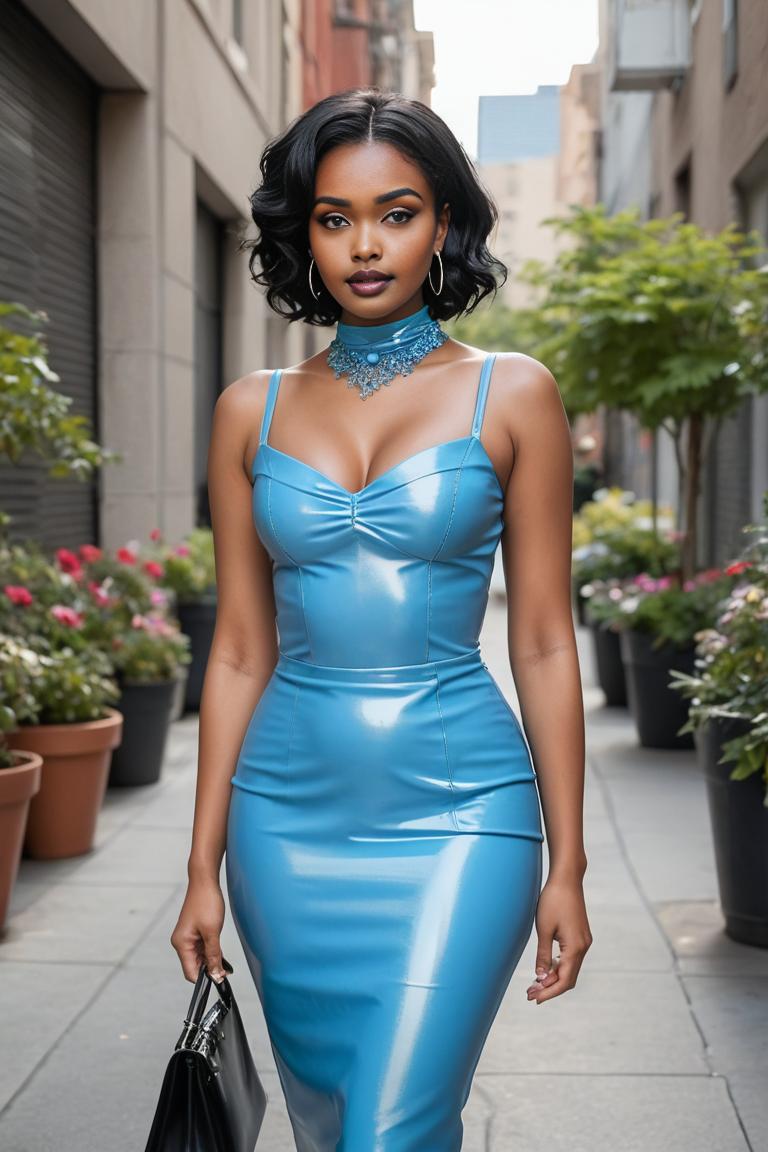 Photify AI prompt preview for Blue Latex Outfits In The City pack - 240 - 2025-04-19T12:17:03.278Z