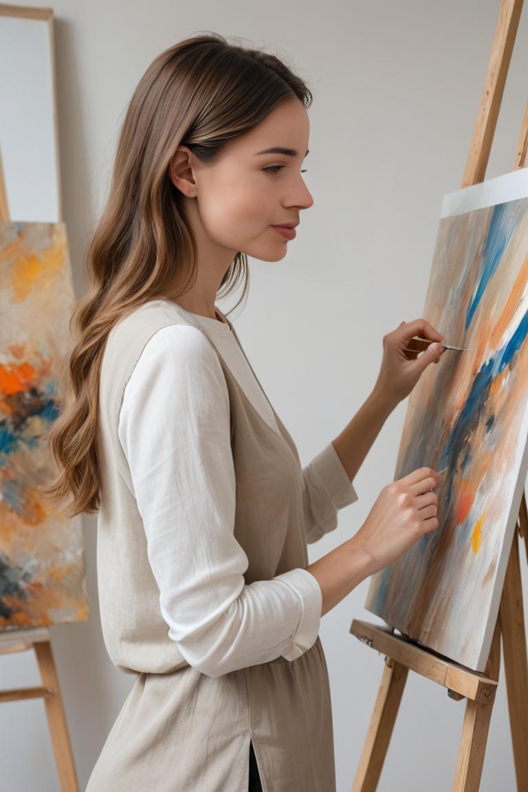 Photify AI prompt preview for Woman Artist pack - 240 - 2025-05-31T00:39:37.011Z
