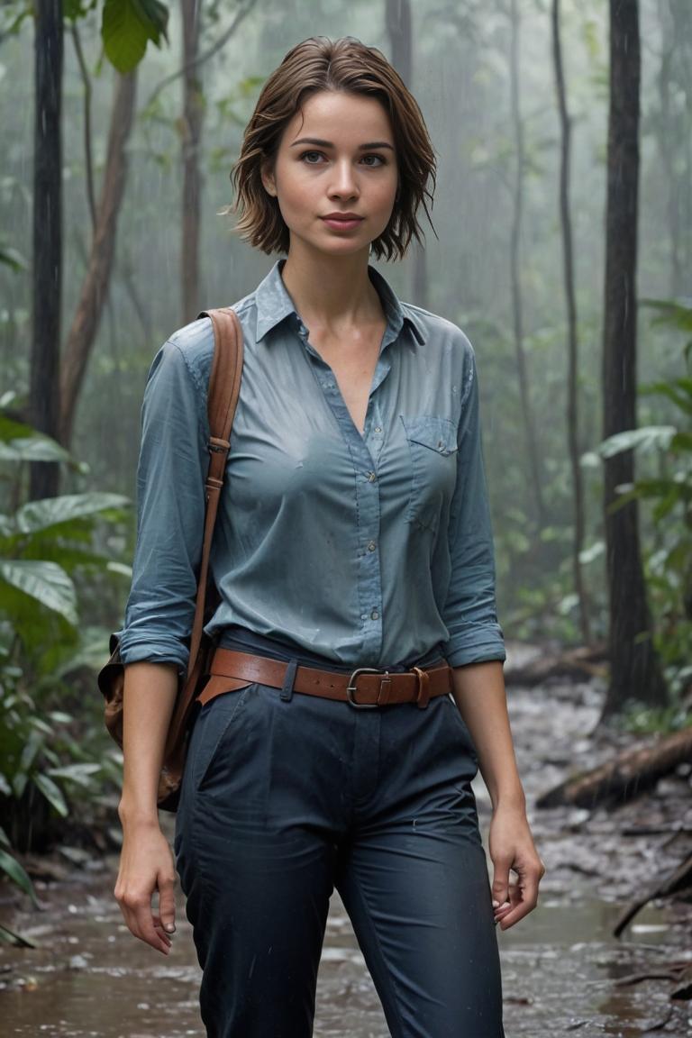 Photify AI prompt preview for War Reporter Girl In Heavy Rain pack - 240 - 2025-07-20T10:53:52.369Z