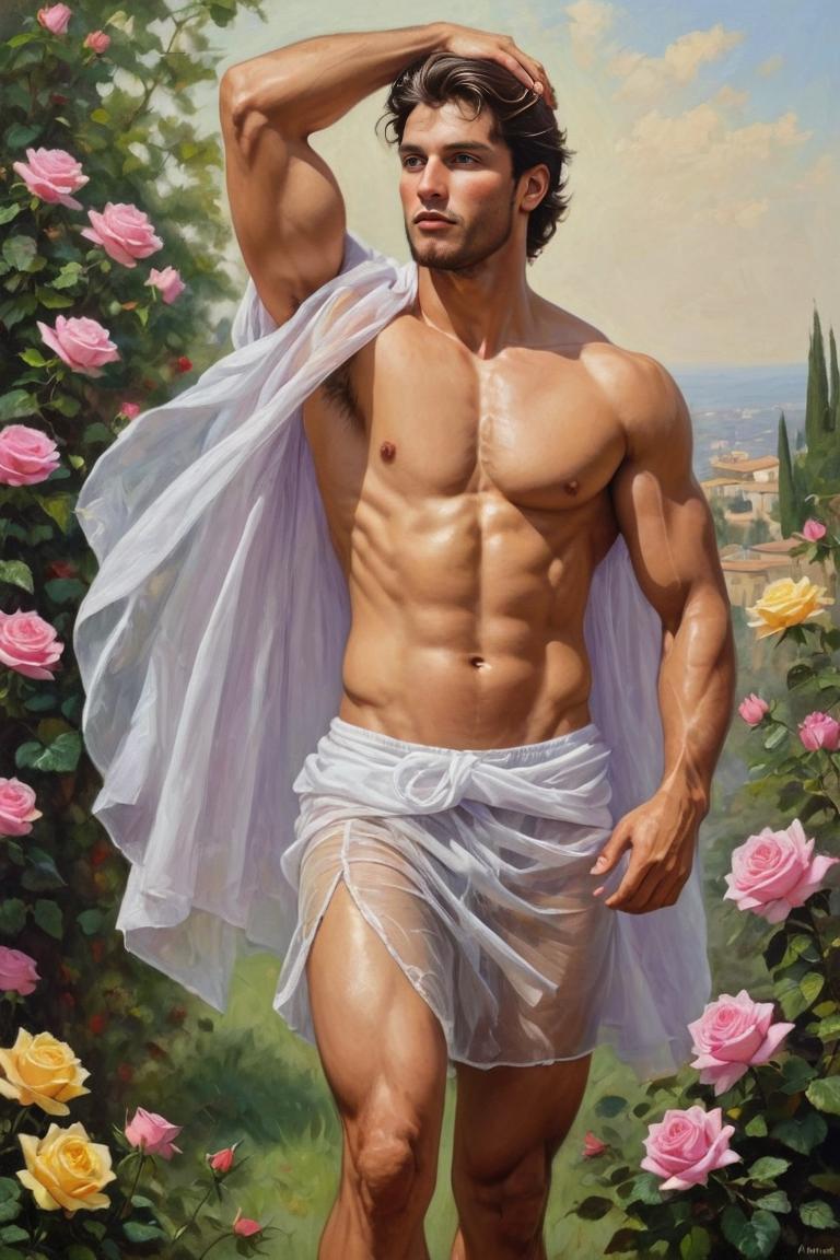 Photify AI prompt preview for Man Before Flowers pack - 240 - 2025-05-30T23:37:44.439Z