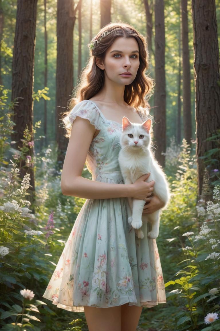 Photify AI prompt preview for Cute Girl With Cat pack - 240 - 2025-05-31T00:26:26.221Z