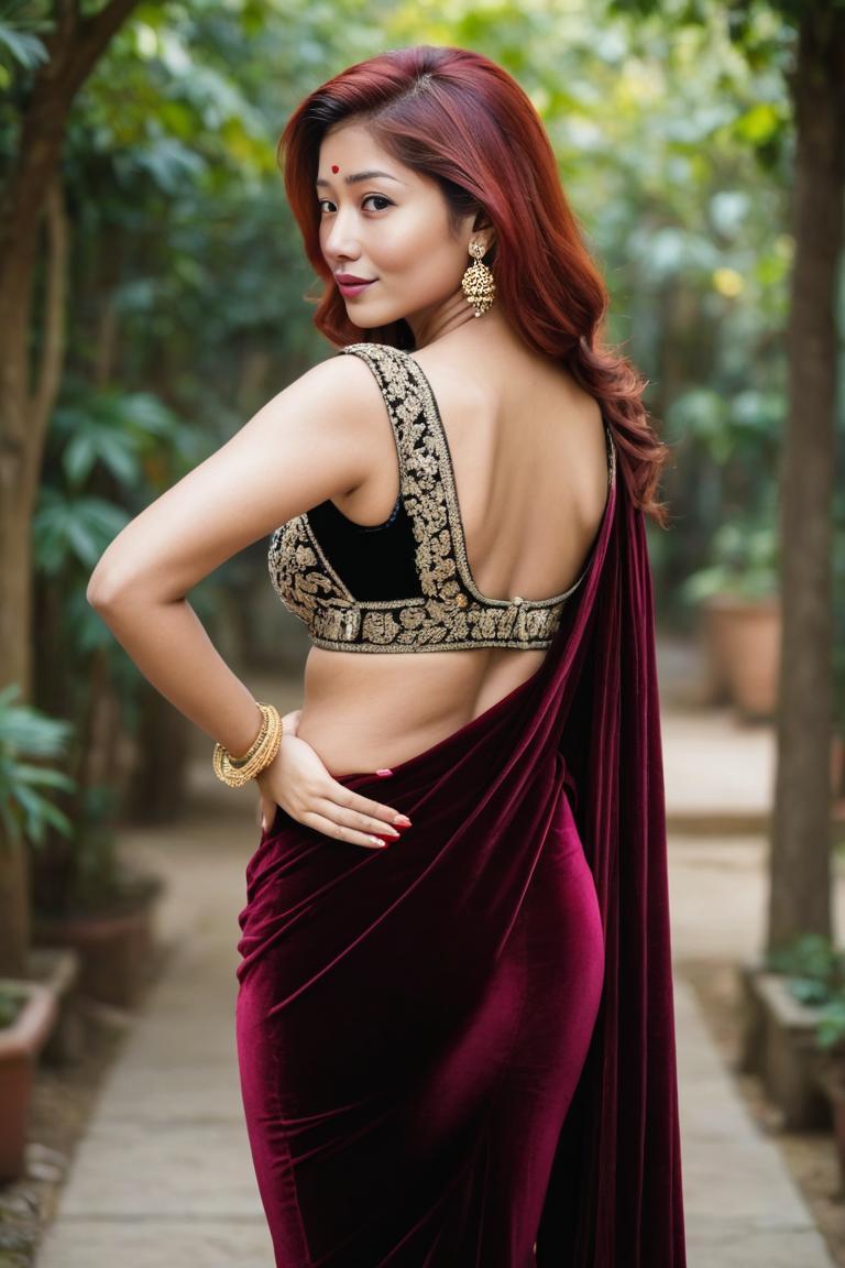 Photify AI prompt preview for Seducing Saree pack - 240 - 2025-05-15T07:04:07.044Z