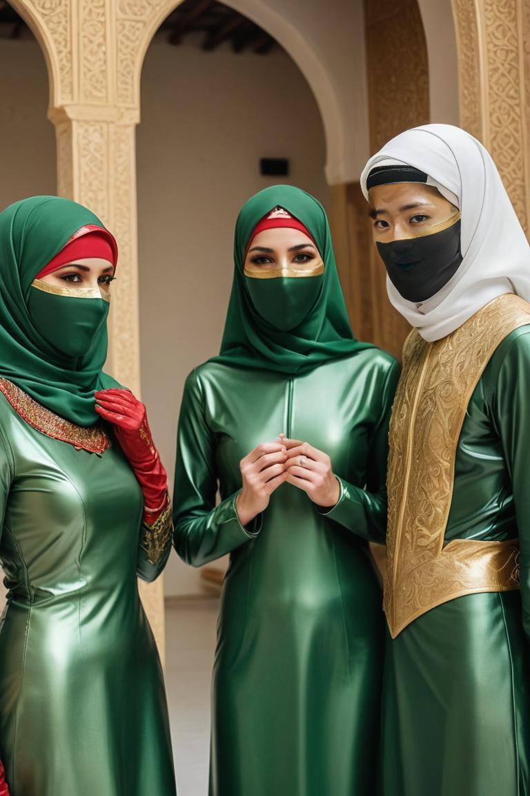 Photify AI prompt preview for Latex Hijab Fashion pack - 240 - 2025-09-09T23:47:22.870Z