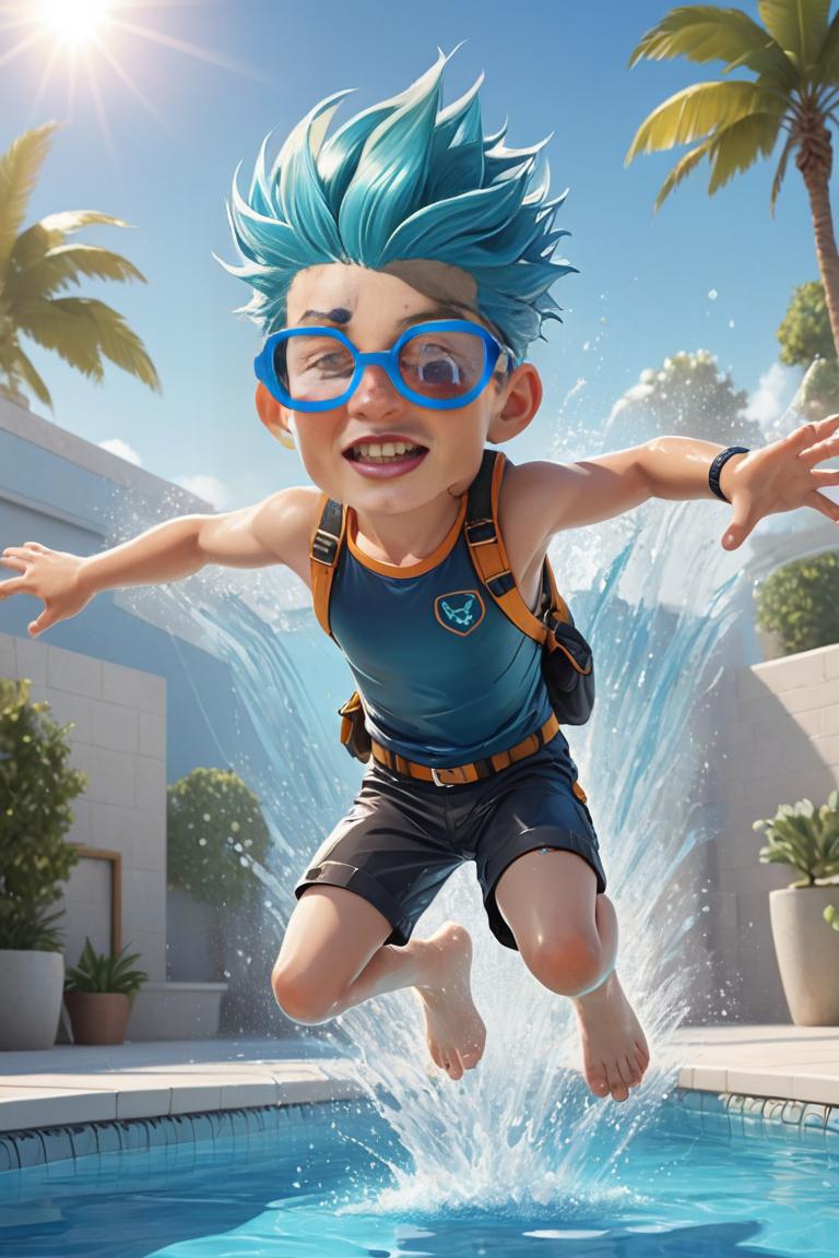 Photify AI prompt preview for Poolside Cartoon Fun pack - 240 - 2025-05-31T00:38:16.125Z