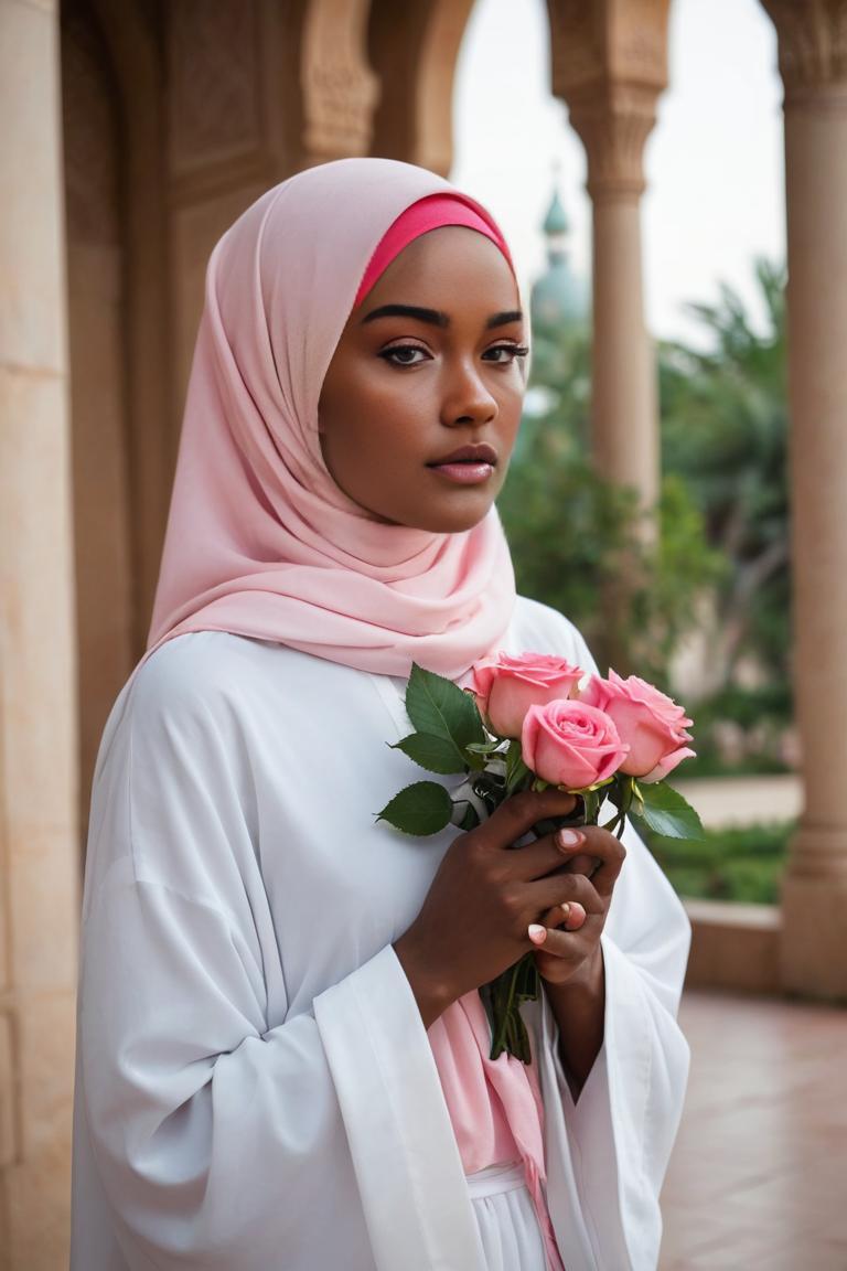 Photify AI prompt preview for Hijab And Flowers pack - 240 - 2025-05-31T00:03:02.689Z