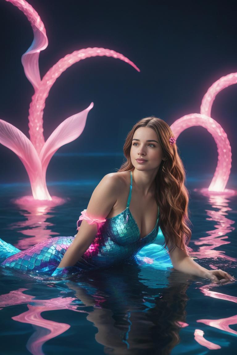 Photify AI prompt preview for Mermaids Neon Nights pack - 240 - 2025-05-31T00:25:23.400Z