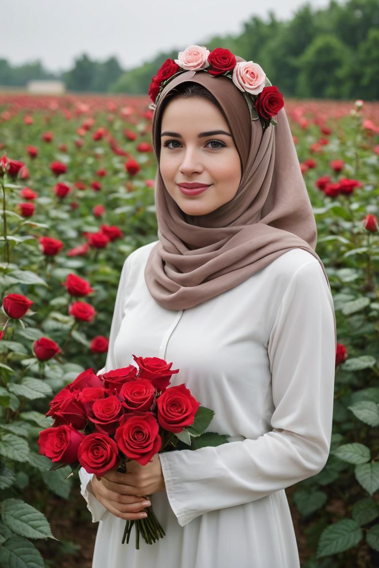 Photify AI prompt preview for Hijab And Flowers pack - 240 - 2025-05-31T00:03:02.689Z