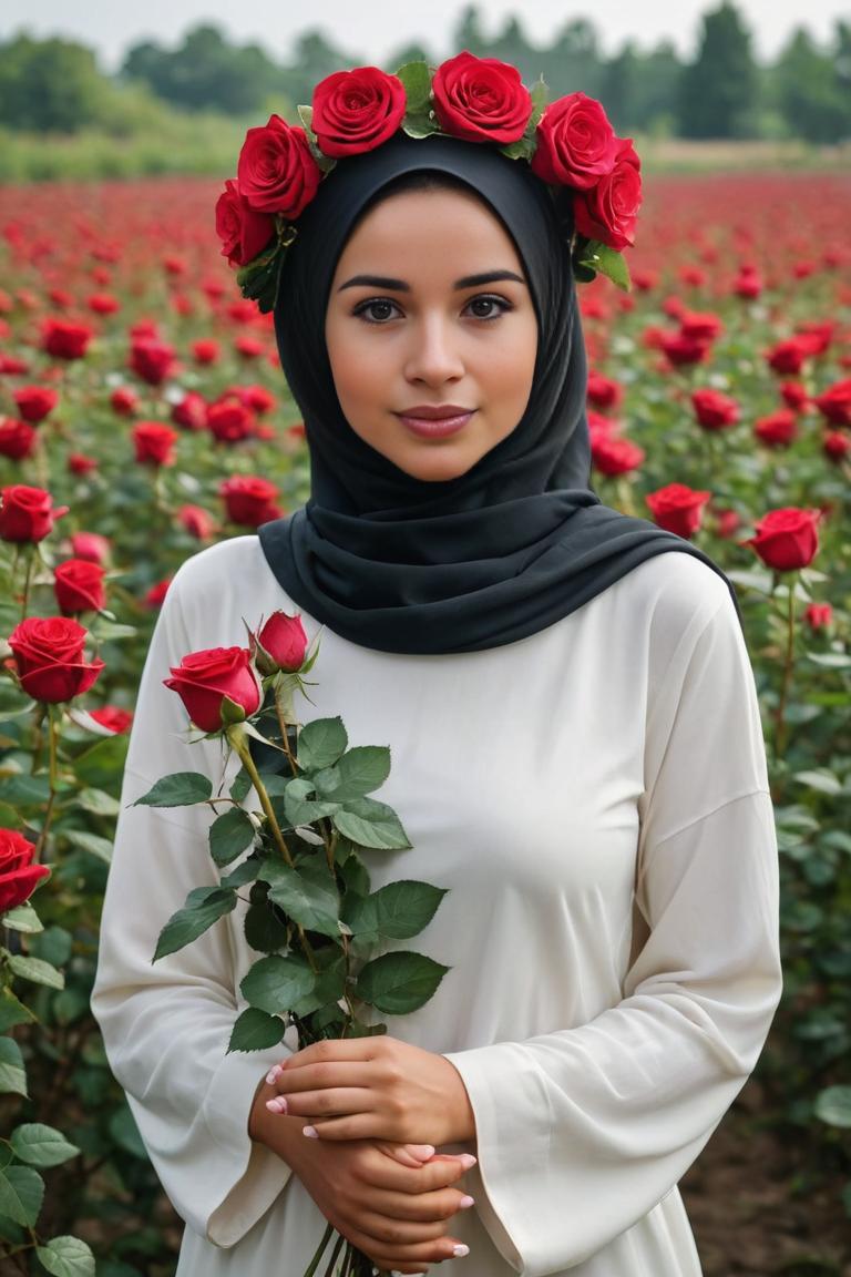 Photify AI prompt preview for Hijab And Flowers pack - 240 - 2025-05-31T00:03:02.689Z