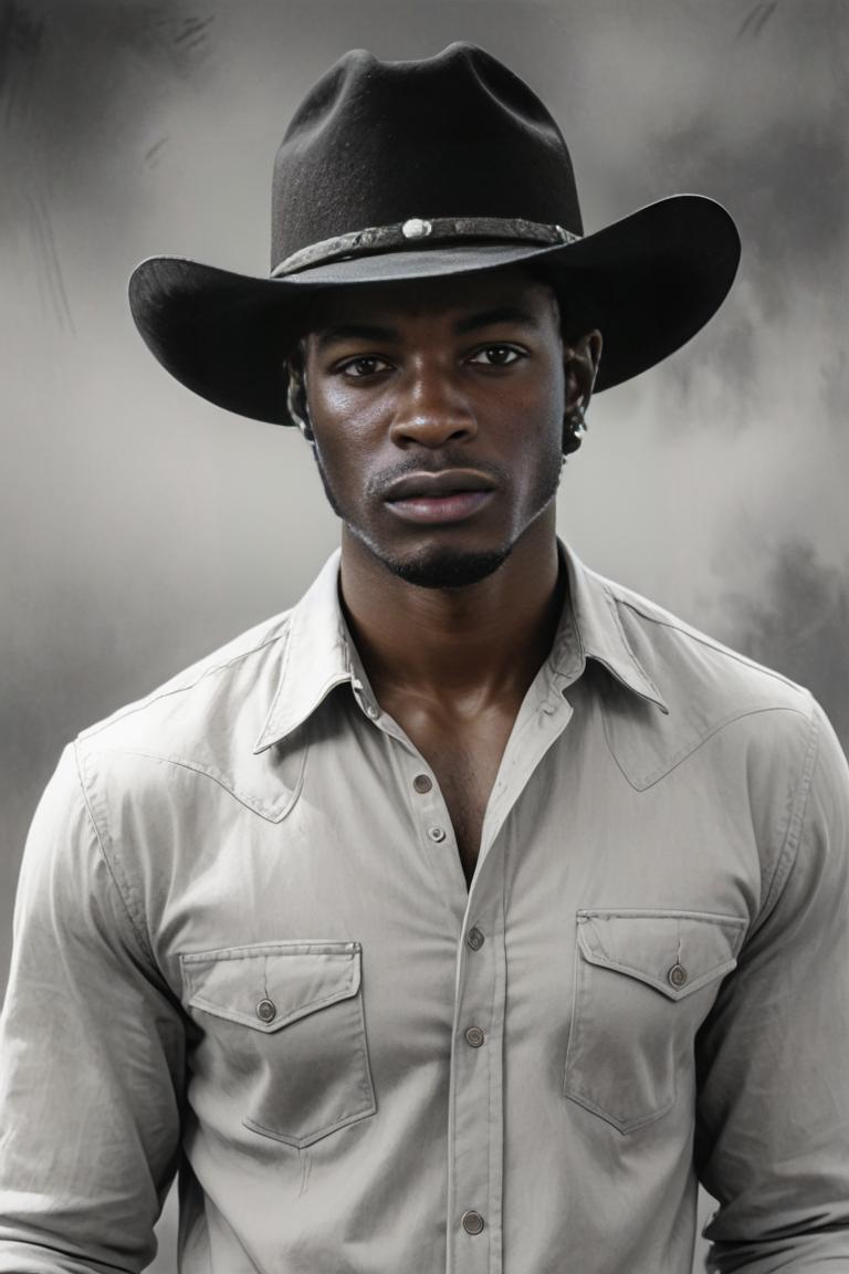 Photify AI prompt preview for Monochrome Cowboy pack - 240 - 2025-04-26T17:11:16.644Z
