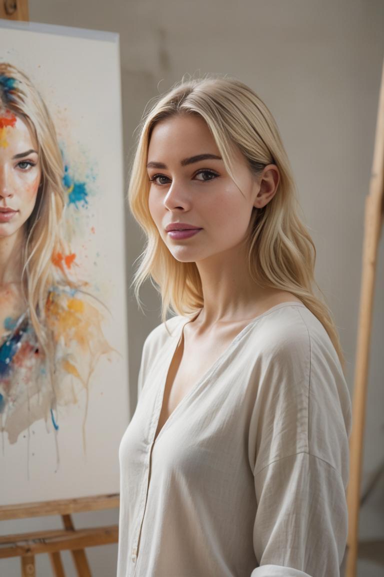 Photify AI prompt preview for Woman Artist pack - 240 - 2025-05-31T00:39:37.011Z