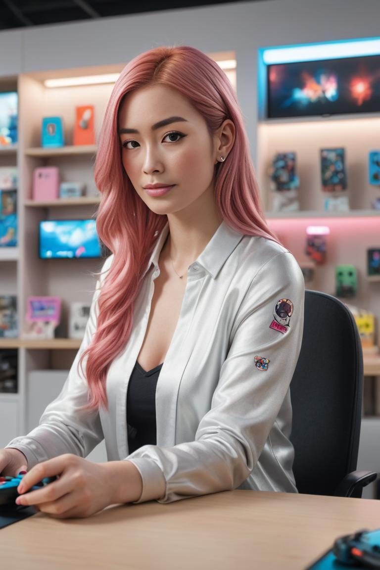 Photify AI prompt preview for Gamer Girl Life pack - 240 - 2025-04-21T14:02:29.239Z