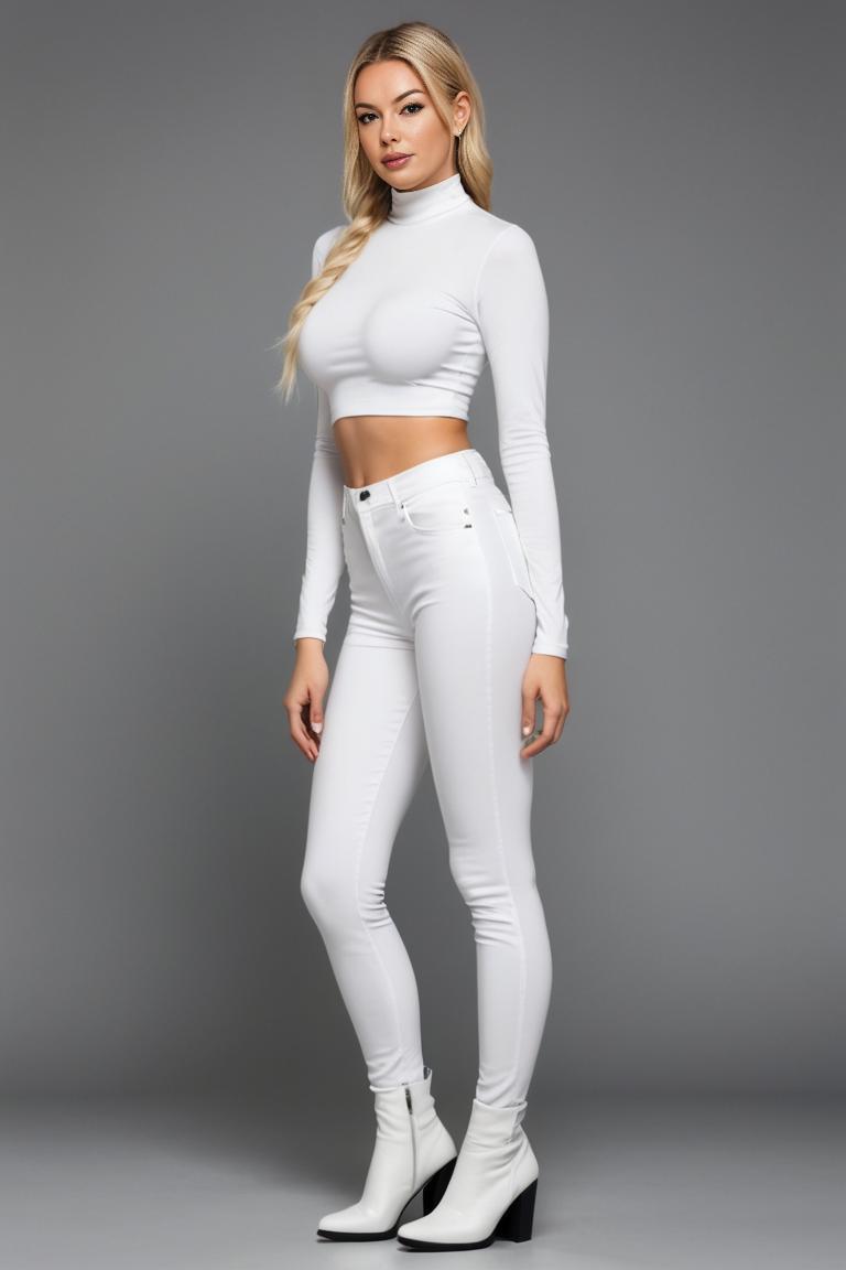 Photify AI prompt preview for White Tight Pant pack - 240 - 2025-04-21T11:38:14.402Z