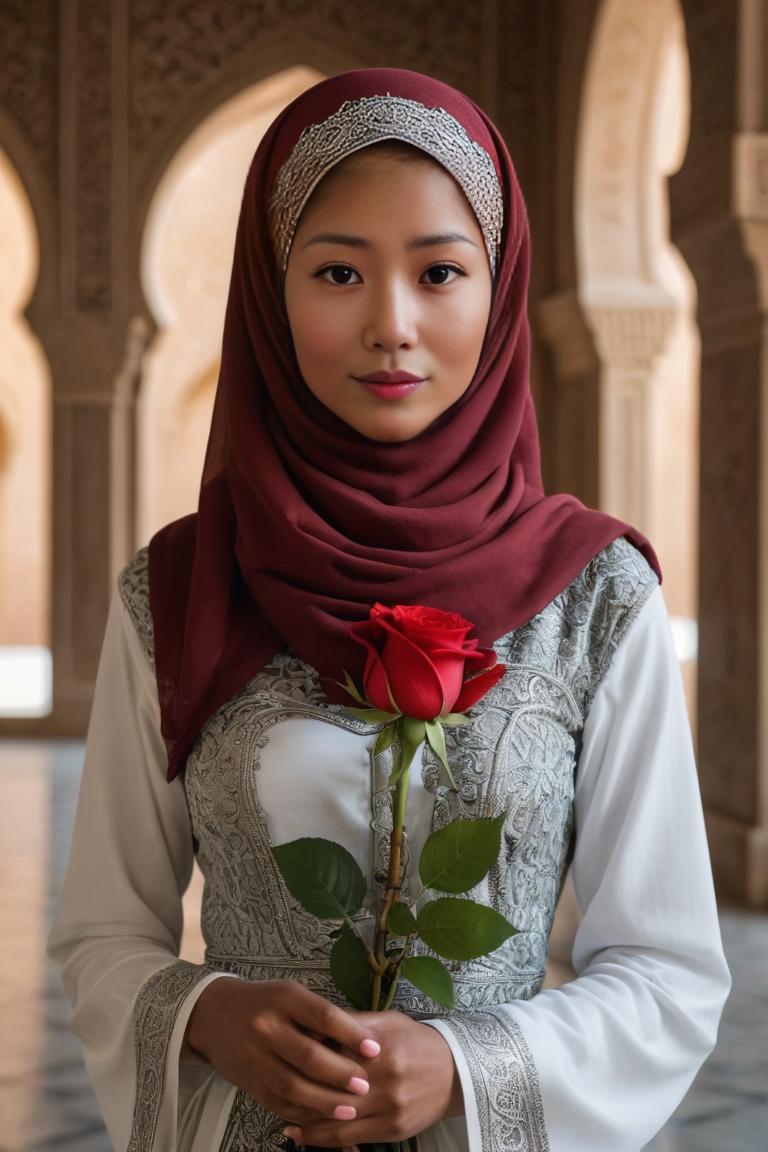 Photify AI prompt preview for Hijab And Flowers pack - 240 - 2025-05-31T00:03:02.689Z