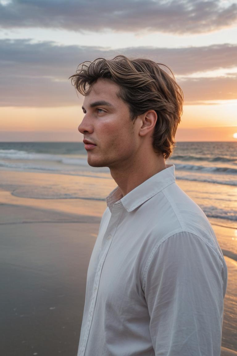 Photify AI prompt preview for Sunset Portraits pack - 240 - 2025-10-01T03:43:53.898Z