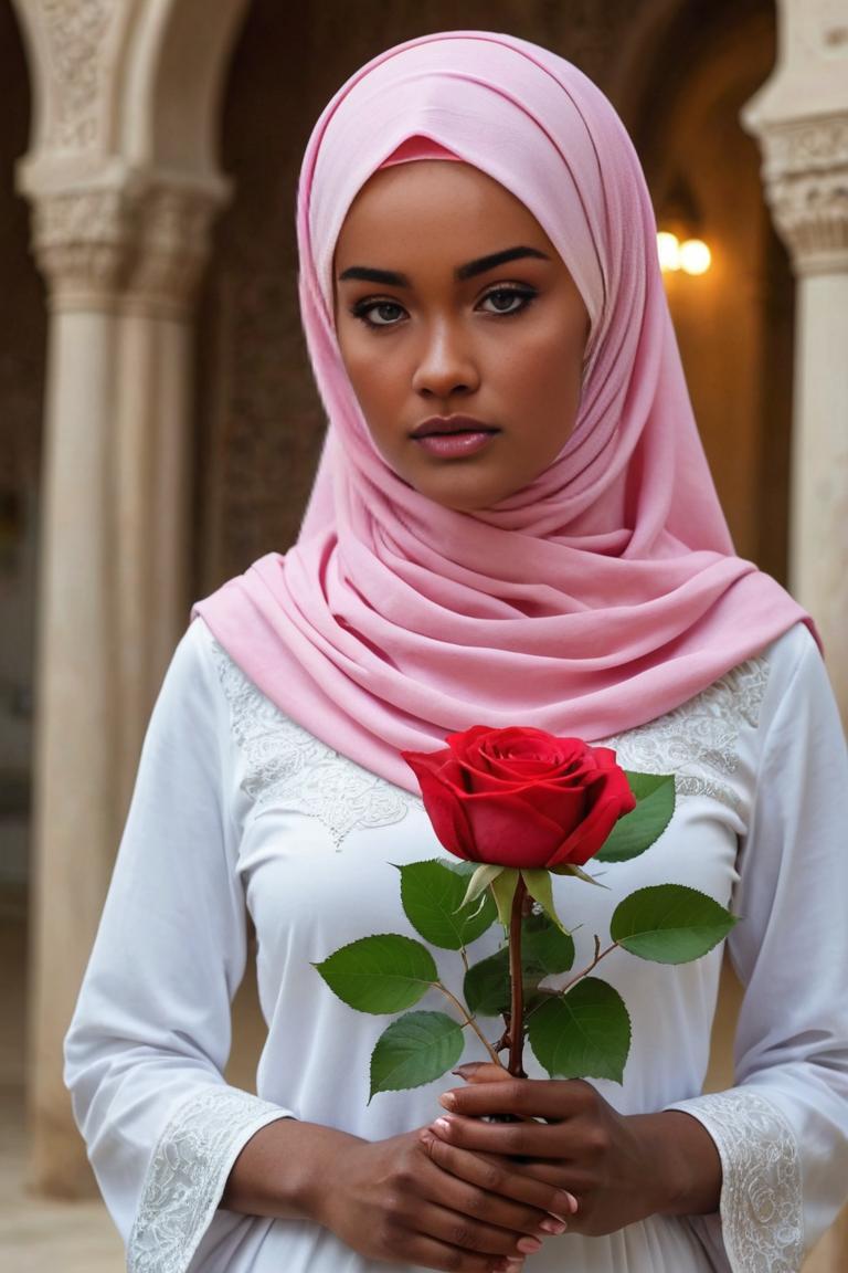 Photify AI prompt preview for Hijab And Flowers pack - 240 - 2025-05-31T00:03:02.689Z